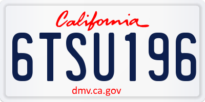 CA license plate 6TSU196