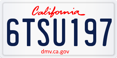 CA license plate 6TSU197