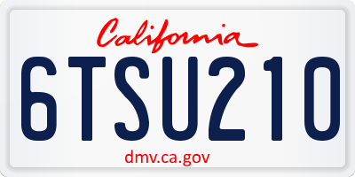 CA license plate 6TSU210