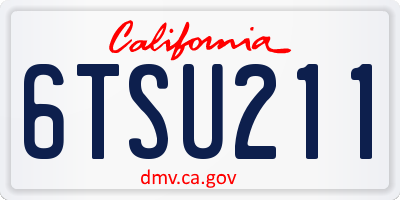 CA license plate 6TSU211