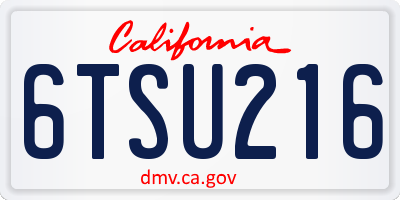CA license plate 6TSU216
