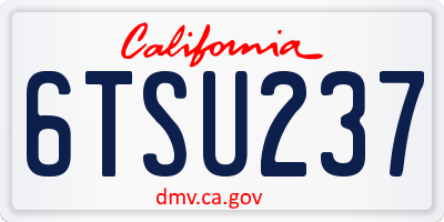 CA license plate 6TSU237