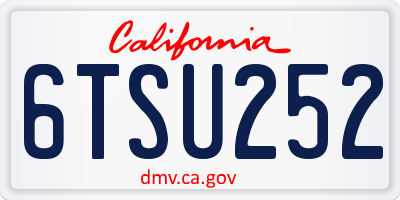 CA license plate 6TSU252