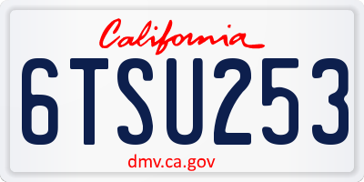 CA license plate 6TSU253