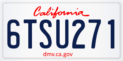 CA license plate 6TSU271