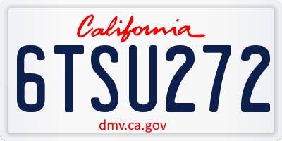 CA license plate 6TSU272