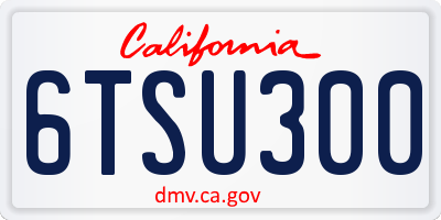 CA license plate 6TSU300