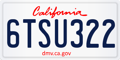 CA license plate 6TSU322