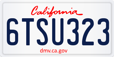 CA license plate 6TSU323