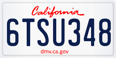 CA license plate 6TSU348