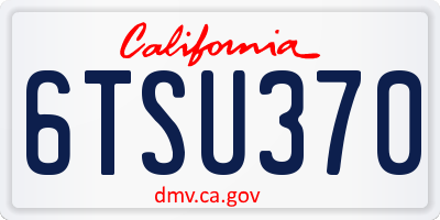 CA license plate 6TSU370