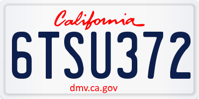 CA license plate 6TSU372