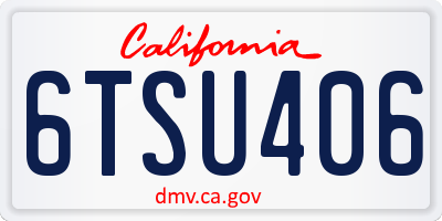 CA license plate 6TSU406