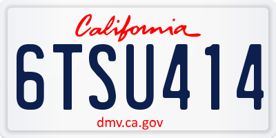 CA license plate 6TSU414