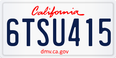 CA license plate 6TSU415