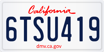 CA license plate 6TSU419