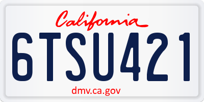 CA license plate 6TSU421