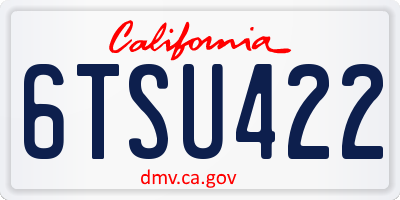 CA license plate 6TSU422