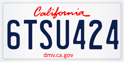 CA license plate 6TSU424