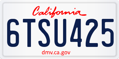 CA license plate 6TSU425