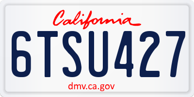 CA license plate 6TSU427