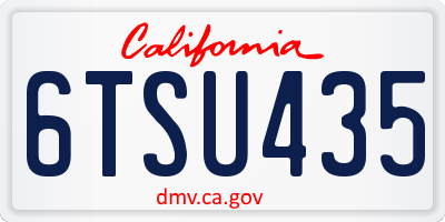 CA license plate 6TSU435