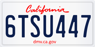 CA license plate 6TSU447