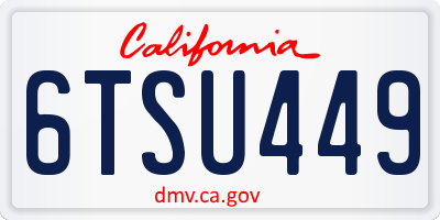 CA license plate 6TSU449