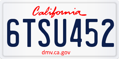 CA license plate 6TSU452