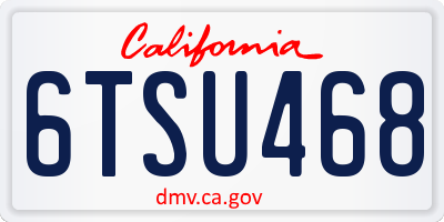 CA license plate 6TSU468