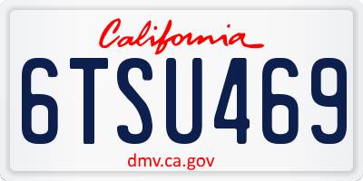 CA license plate 6TSU469