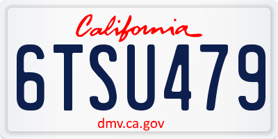 CA license plate 6TSU479