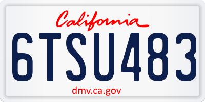 CA license plate 6TSU483
