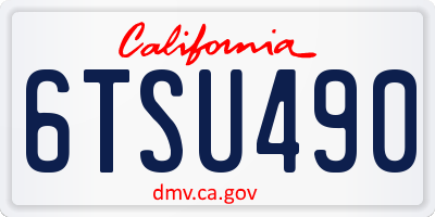 CA license plate 6TSU490