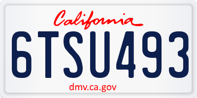 CA license plate 6TSU493