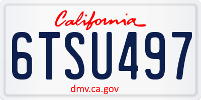 CA license plate 6TSU497