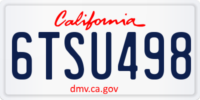 CA license plate 6TSU498