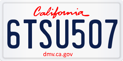 CA license plate 6TSU507