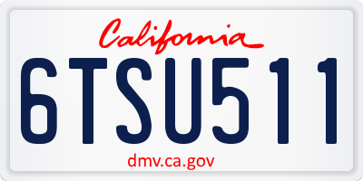 CA license plate 6TSU511