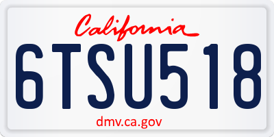 CA license plate 6TSU518