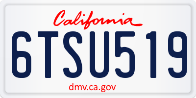 CA license plate 6TSU519
