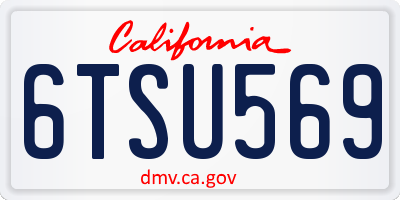 CA license plate 6TSU569