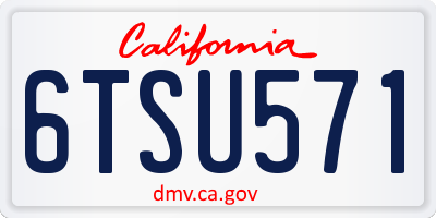CA license plate 6TSU571