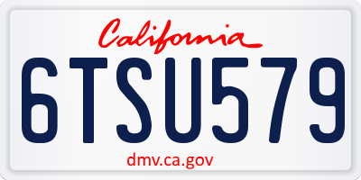 CA license plate 6TSU579