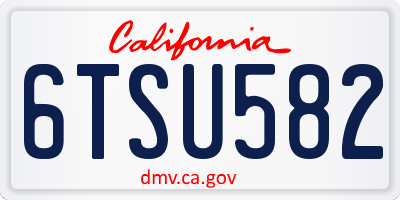 CA license plate 6TSU582