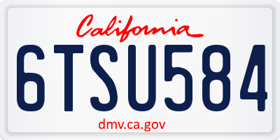 CA license plate 6TSU584