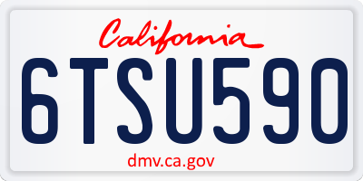 CA license plate 6TSU590