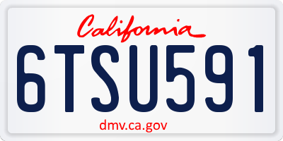 CA license plate 6TSU591