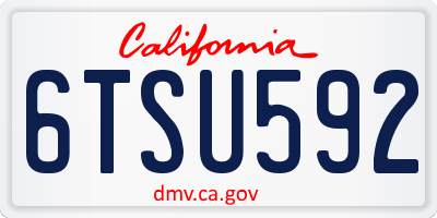 CA license plate 6TSU592