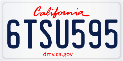 CA license plate 6TSU595